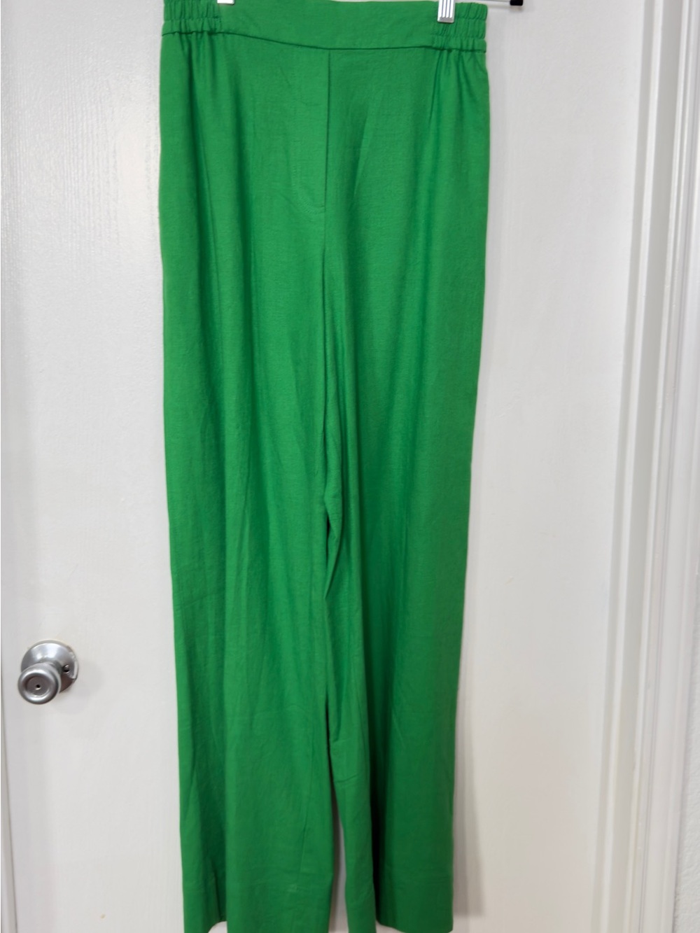 Zara Bright Green Wide-Leg Pull-On Pants